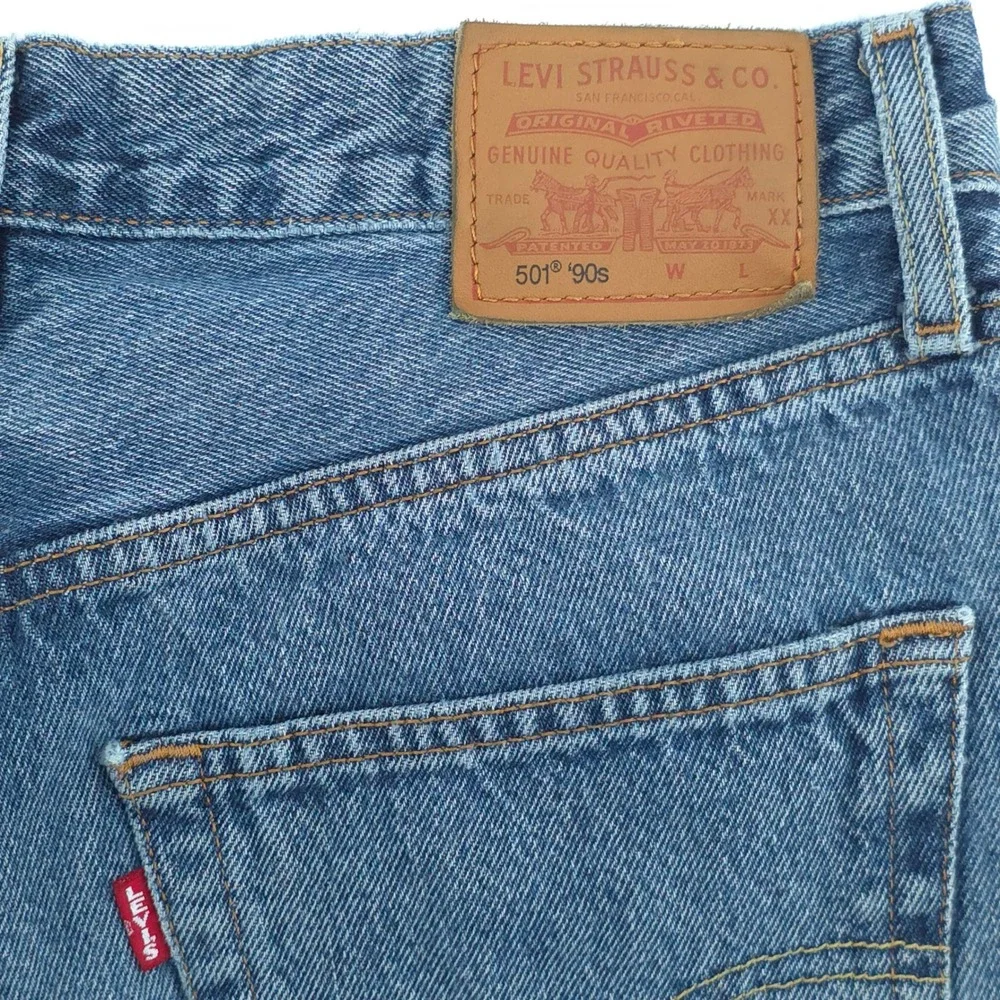 Levi's Mens Jeans 501 '90s W28 L30 Blue Mid Wash Straight Leg Denim